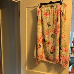 Sag Harbor Floral A-Line Skirt - Pink and Green